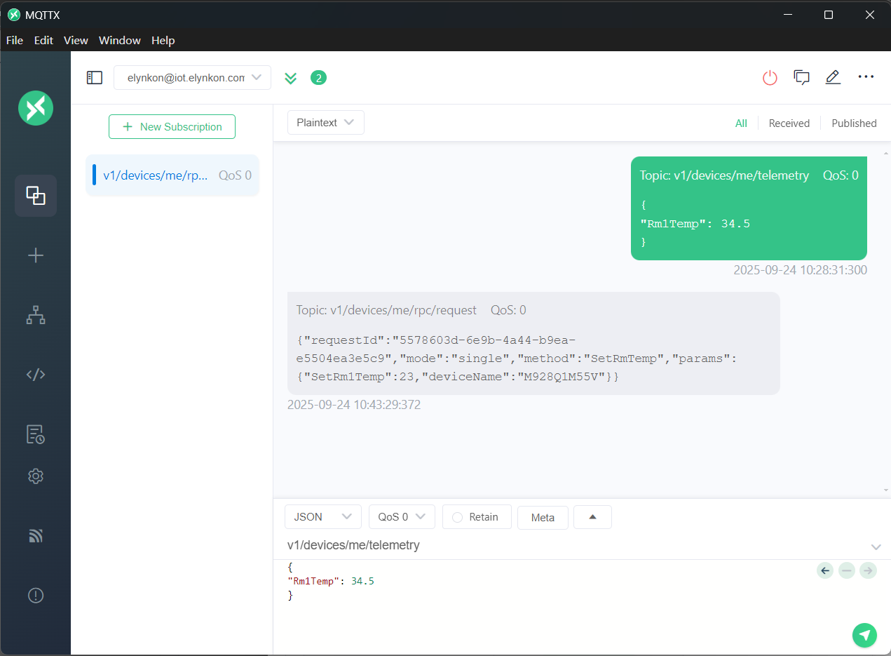MQTT Command Result